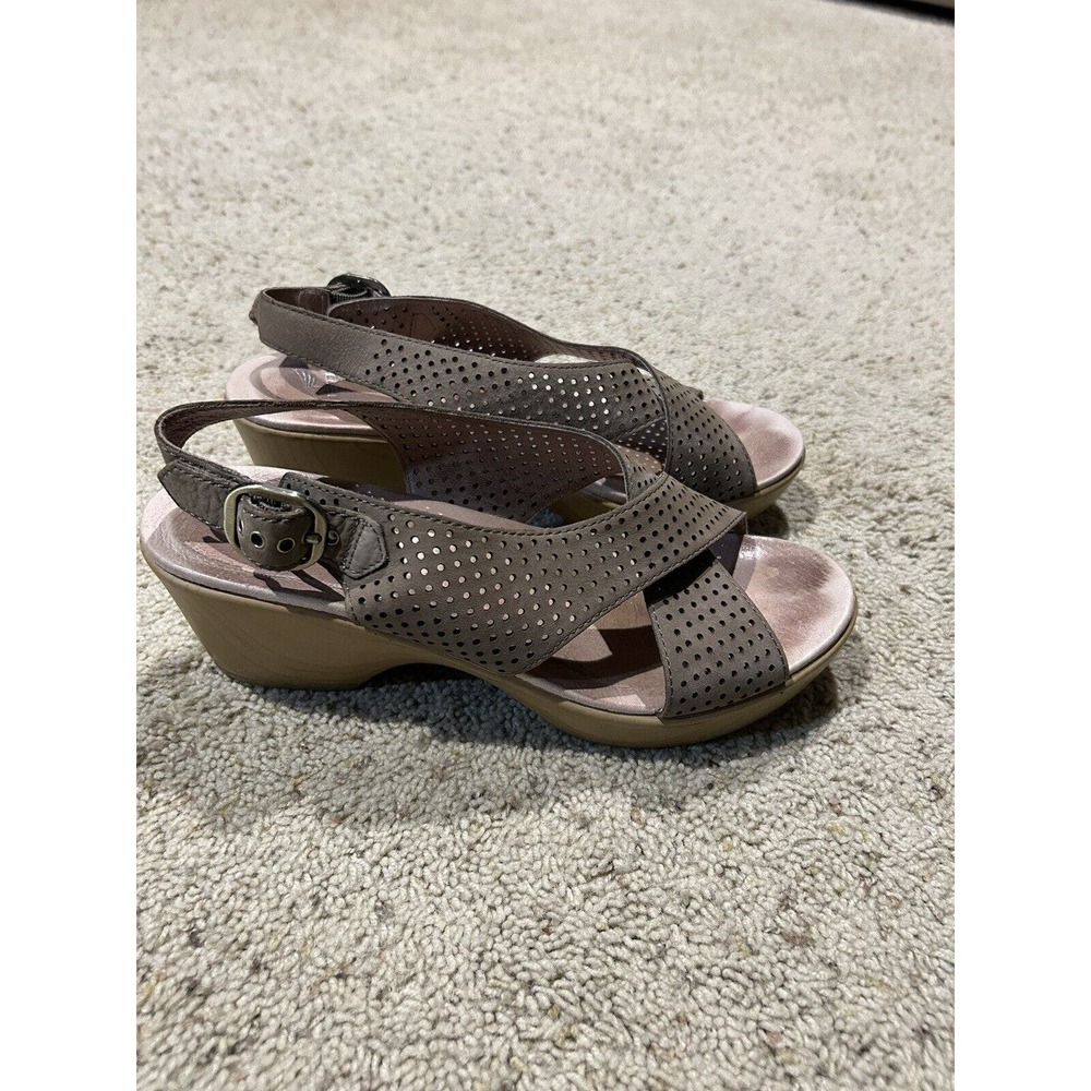 DANSKO 41 Slingback Jacinda Crossover Dress Sandals Light Brown K23